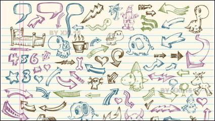 Collection of hand-drawn elements of vector -1