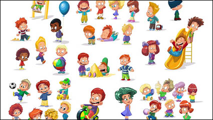 Cartoon children vector material