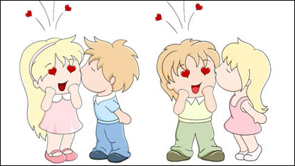 Lovely children vector material