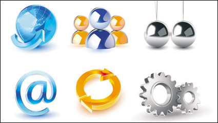 The exquisite three-dimensional icon set 01 - vector