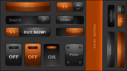 Refined button icon vector material - 04