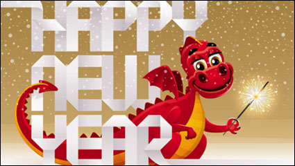 2012 Year of the Dragon Design 01 - vector material