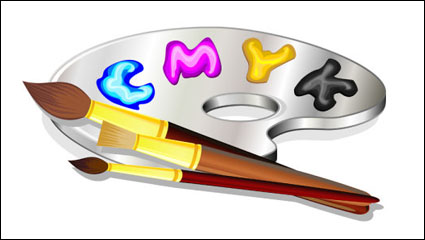 Color pigment drawings 02 - vector material