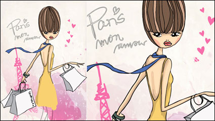 Fashion Shopping Girl 04 - vector material