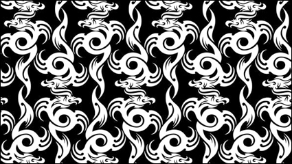 Dragon-shaped patterns 01 - vector