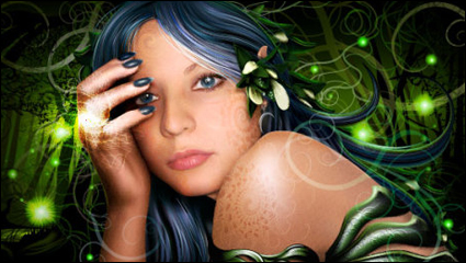 Realistic drawing wizard beauty vector material