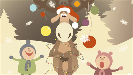 Christmas cartoon illustrator 01 - vector