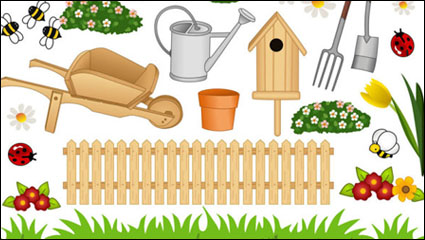 The cartoon landscape art - vector material