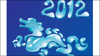 2012 Year of the Dragon creative pattern 01 - vector material