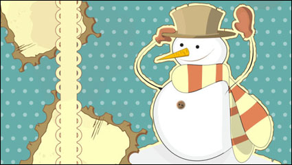 Snowman decorative painting 01 - vector material