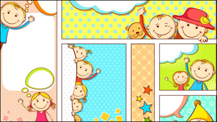 Cartoon illustration banner-vector material