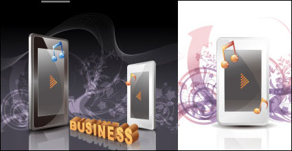 Music player and the pattern arrow vector