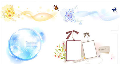 Oval lace, butterfly label vector