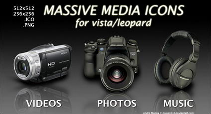 DV, camera, headset, SONY KONICA Icons