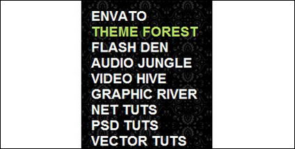 Imitation flash effects and practical code for the menu