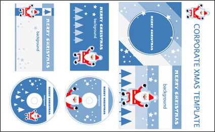 Santa Claus CD template vector