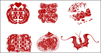 Traditional paper-cut vector material