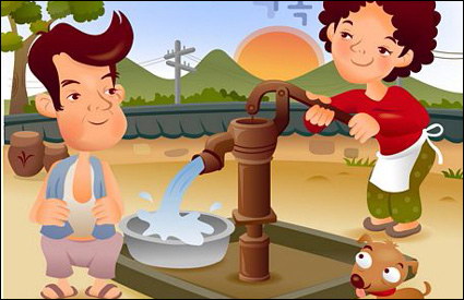 iClickart Cartoon Family illustrator vector material -3