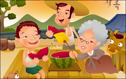 iClickart Cartoon Family illustrator vector material -2