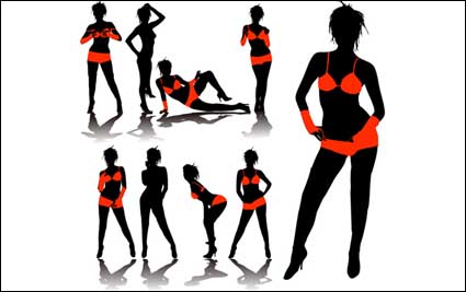 Underwear model silhouette vector