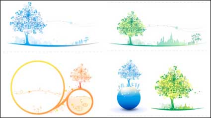 Colorful Tree Icon Soft Color Vector