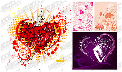 4, the trend of heart-shaped elements of vector material