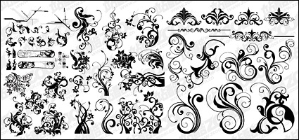 Number of black-and-white pattern vector material for fashion
