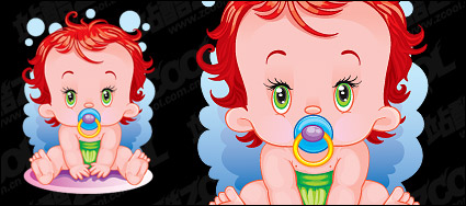 Cute baby vector material