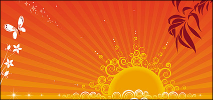 Sunset and the trend of vector material