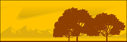 Vector material evening trees