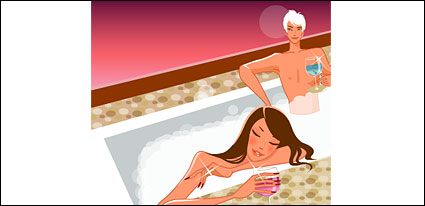 Bathing in the fashionable men and women