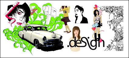 Trend figures and background graffiti