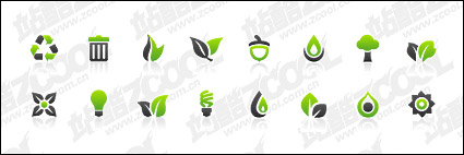 Green ash combination of simple icons