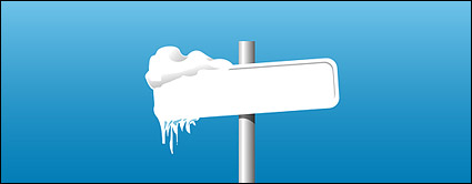 Snow signs with the vector material