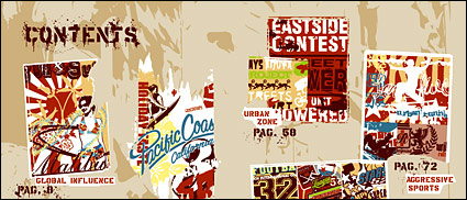 Sports and cultural elements of street trend of vector material-1