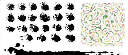 Vector traditional ink pictorial material